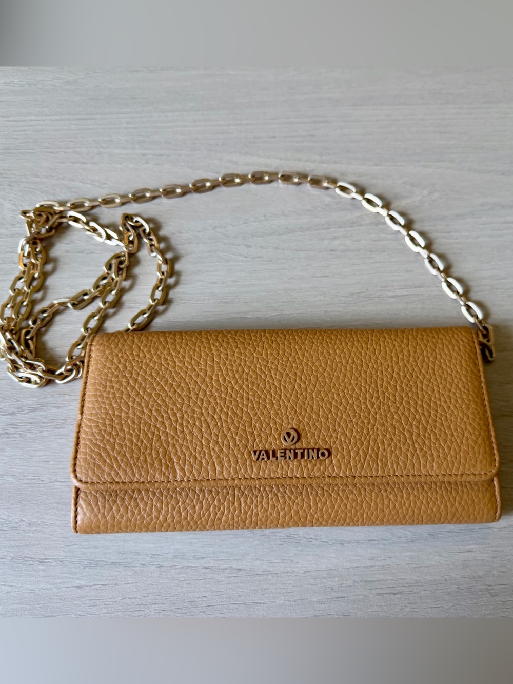 Valentino Tan Leather Chain Shoulder Bag - Picture 2 of 8